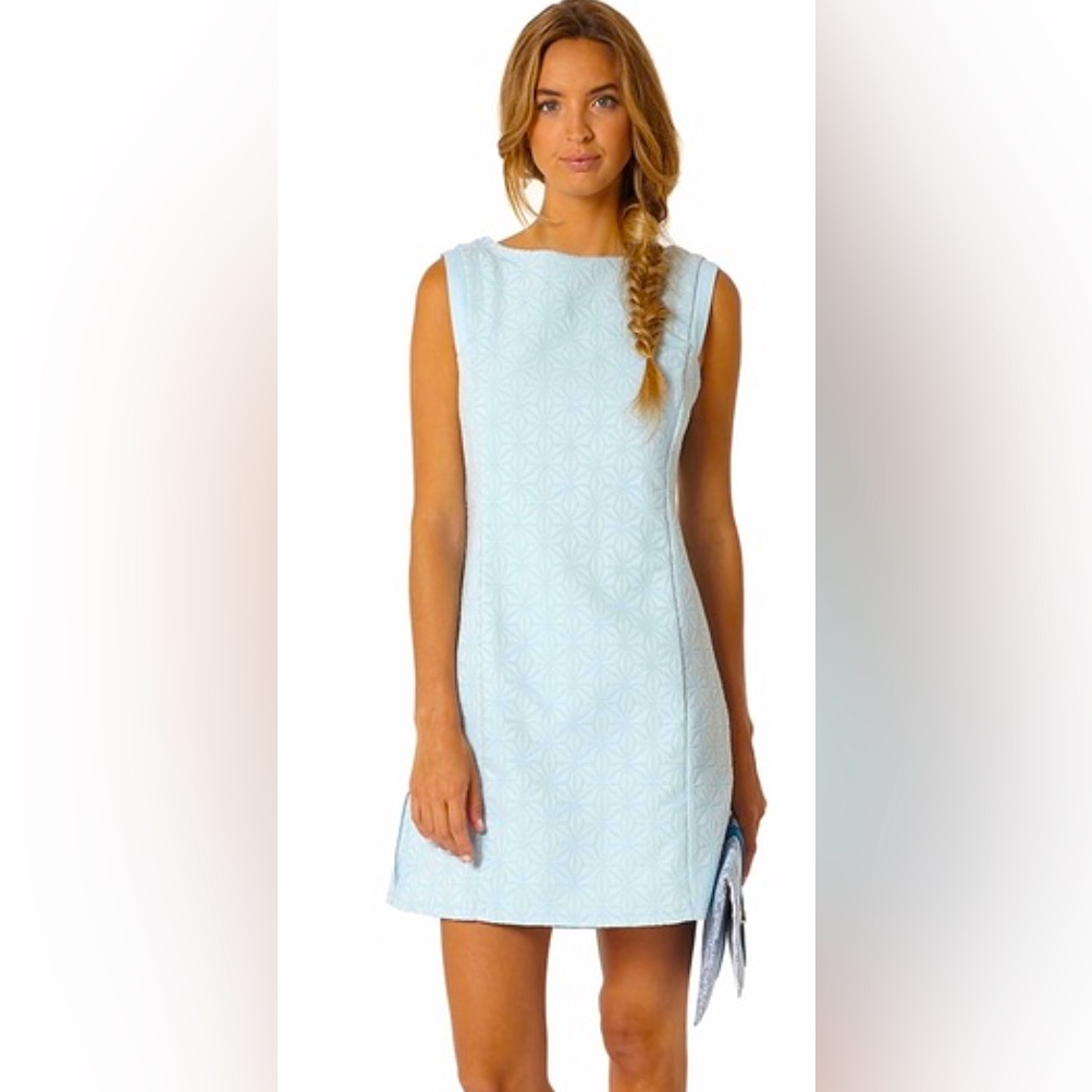 Anthropologie Light Blue Textured Sleeveless Mini Dress